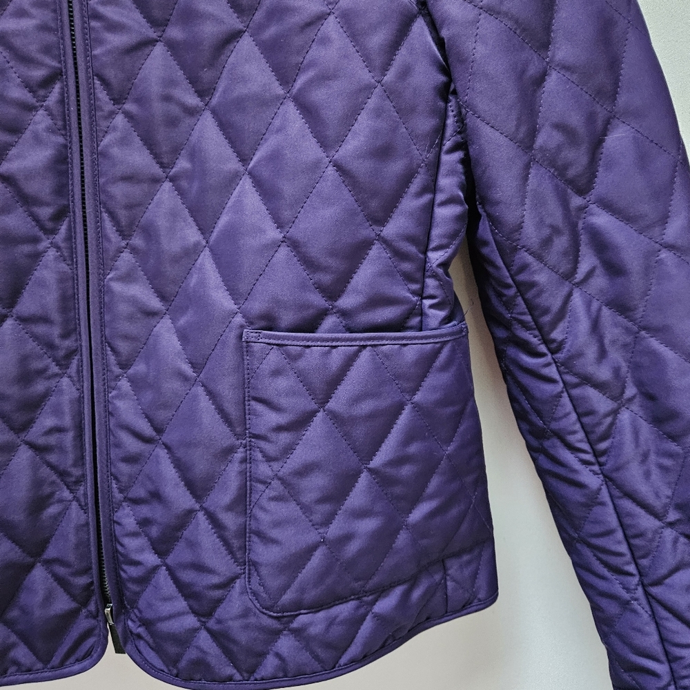 Paolo Alessia Women's Quilted Purple Jacket W/ Black polka dot lining-Sz S - Picture 4 of 8